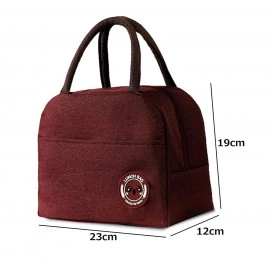 Polyester Insulated Lunch Bag Tiffin Bag for Office for Women, for Kids to School Picnic Travelling Lunch Box Cover Lunch Bag for Office with Handle (Grey) (Size: 23 X 12X 19)