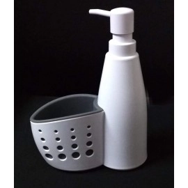 Soap Dish Washing Kitchen Sink Organizer with Built in Bottle for Soap Dispenser Dishwasher Liquid and Brush Sponge Holder Kitchen Sink Base Caddy 450 ml (Multicolor)