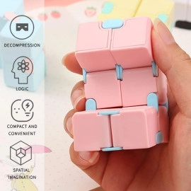 Infinity Cube Fidget Toys for Stress Relief Toys for Boys & Girls. Cool and Unique Gadgets Easy to Carry Blue Color, ABS Safe Material Sensory Toys for Kids. Fidget Cube for Long Hours Playing.