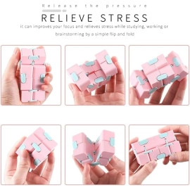 Infinity Cube Fidget Toys for Stress Relief Toys for Boys & Girls. Cool and Unique Gadgets Easy to Carry Blue Color, ABS Safe Material Sensory Toys for Kids. Fidget Cube for Long Hours Playing.