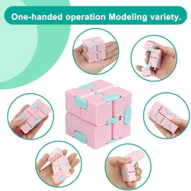 Infinity Cube Fidget Toys for Stress Relief Toys for Boys & Girls. Cool and Unique Gadgets Easy to Carry Blue Color, ABS Safe Material Sensory Toys for Kids. Fidget Cube for Long Hours Playing.