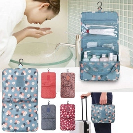Portable Multifunctional Hanging Travel Toiletry Case Travel Organizer Cosmetic Bag for Women & Men Kit with Hanging Hook (Colour May Vary)