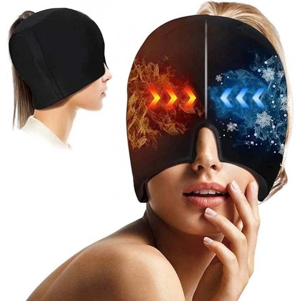 Migraine Relief Cap Headache Relief Cap Hot & Cold Therapy Hat, Migraine Relief Cap ,Cool Gel Head Wrap, Headache Cap Ice Pack Mask, Cold Compress Migraine Relief Products Device for Tension & Stress (Random color)