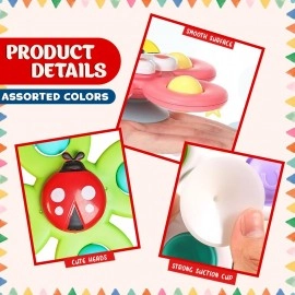 Baby Bath Toys 3 PCS Spinner Toy for Baby Spinners for Baby Toddlers Boys Girls Waterproof Suction Cup Spinning Top Rotating Montessori Learning Toy Sticks to Smooth Surface (Multicolor)