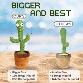 Toys Talking Cactus For Kids Dancing Cactus Toys Can Sing Wriggle & Singing Recording Repeat What You Say Funny Education Toys Playing Home Decor Items For Kids,Green