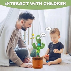 Toys Talking Cactus For Kids Dancing Cactus Toys Can Sing Wriggle & Singing Recording Repeat What You Say Funny Education Toys Playing Home Decor Items For Kids,Green