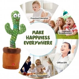 Toys Talking Cactus For Kids Dancing Cactus Toys Can Sing Wriggle & Singing Recording Repeat What You Say Funny Education Toys Playing Home Decor Items For Kids,Green