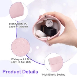 Small Pouches Purse, Coin Purse Snap Closure Organizer Pouch, Pocket Cosmetic Bag Squeeze Top Portable Mini Travel Makeup Bag for Women No Zipper Self Closing (Multi Color) (1)