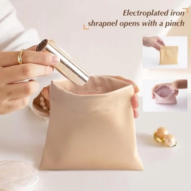 Small Pouches Purse, Coin Purse Snap Closure Organizer Pouch, Pocket Cosmetic Bag Squeeze Top Portable Mini Travel Makeup Bag for Women No Zipper Self Closing (Multi Color) (1)