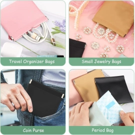 Small Pouches Purse, Coin Purse Snap Closure Organizer Pouch, Pocket Cosmetic Bag Squeeze Top Portable Mini Travel Makeup Bag for Women No Zipper Self Closing (Multi Color) (1)