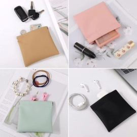 Small Pouches Purse, Coin Purse Snap Closure Organizer Pouch, Pocket Cosmetic Bag Squeeze Top Portable Mini Travel Makeup Bag for Women No Zipper Self Closing (Multi Color) (1)