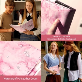 Marble Diary Journal With Locks For Girls And Women Secret Diaries Journal With Code Lock A5 Marble Notebooks With Combination Lock Pu Leather Cover Diary For Teen Girl (Pink)