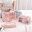 Wash Bag Clear Makeup Pouch Set Cosmetic Organizer Bag for Women and Girls Travel Waterproof Toiletry Storage Kit Organizer Makeup Pouch for Cosmetics Brushes Accessories (Set of 3, Pink)