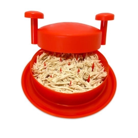 Shredding Tool Chicken Shredder Machine Meat Shredder with Handles Non-Skid Base Mat Suitable for Pulled Pork Beef (8 inch_Red)