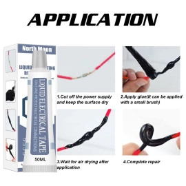 Liquid Electrical Tape/Tube for Wire,Liquid Insulating High Temperature Tube, Waterproof Insulating Electrical Gel, Cable Repair Tube for Mobile Charger,Fast Dry Liquid Electrical Tape (Black)