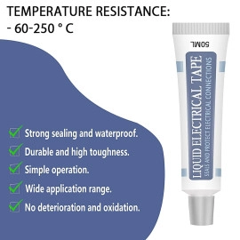 Liquid Electrical Tape/Tube for Wire,Liquid Insulating High Temperature Tube, Waterproof Insulating Electrical Gel, Cable Repair Tube for Mobile Charger,Fast Dry Liquid Electrical Tape (Black)