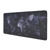 70 x 30 Anti-Slip Extended World Map Desk Mat, Gaming Rubber Base Stitched Corner Mouse Pad for Laptop and Computer (Black)