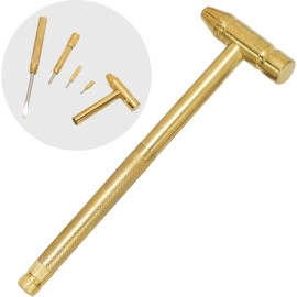 6 in 1 Mini Multifunction Hammer, Tiny Copper-Plated Hammer & Screwdriver, Multifunctional Hand Repairing Tools for Jewelry, Eating Walnuts