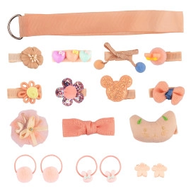 Fancy Hair Clips For Baby Girls Toddlers Assorted Stylish Fashion Hair Accessories 18 Pcs Gift Set Box (Dark Pink)