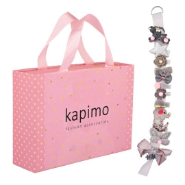 Fancy Hair Clips For Baby Girls Toddlers Assorted Stylish Fashion Hair Accessories 18 Pcs Gift Set Box (Dark Pink)