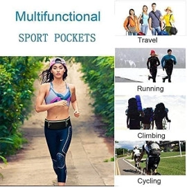 Running Belt Waist Pack Bag, Workout Gear, 3 Pockets Gym Fitness Fanny Pack for Phone, Cell Phone Holder for Running, Jogging Pocket Belt for Women & Men, Running Accessories