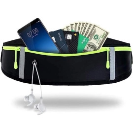 Running Belt Waist Pack Bag, Workout Gear, 3 Pockets Gym Fitness Fanny Pack for Phone, Cell Phone Holder for Running, Jogging Pocket Belt for Women & Men, Running Accessories