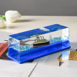 Car Interior Dashboard Decoration, Titanic Wave Cruise Ship, Liquid Wave Cruise Ship Decoration, Nautical Showpiece for Show Piece for Home Decor, Car Dashboard, Living Room, Office