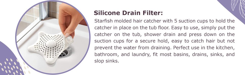 2V-BROTHERS-Starfish-Hair-Catcher-Bathroom-Drain-Strainer-Bathtub-Shower-Drain-C