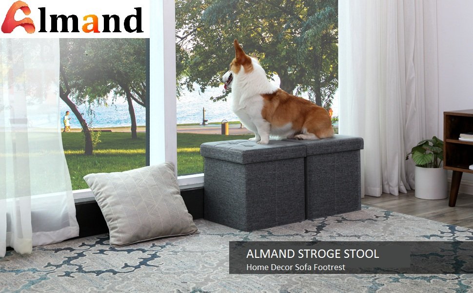 ALMAND-30X30X30-cm-Folding-Storage-Ottoman-Cube-Footrest-Stool-Coffee-Table-Pupp
