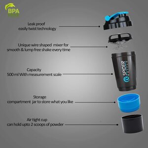AVBrandsSpiderBottleSipperShaker-700mlforGymFreakPeopleRunningJoggingMountainCli