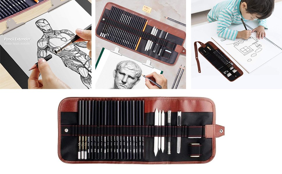 Angel-Bear-29-Pieces-Professional-Sketching-Drawing-Art-Tool-Kit-with-Graphite-P