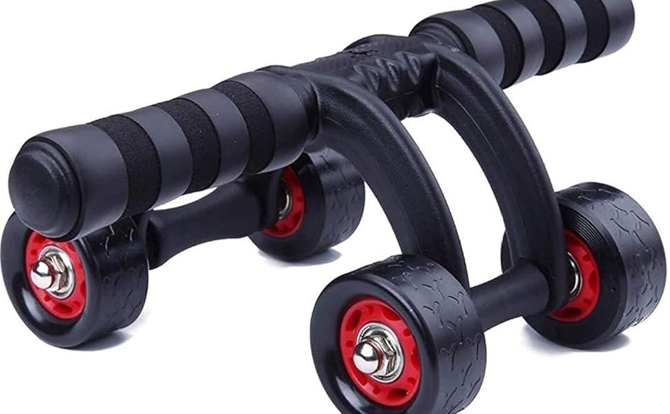 BELLUXA-Anti-Skid-Abdominal-Ab-Four-Roller-Exercise-Wheel-with-Knee-Mat-for-Stom