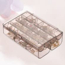 BHAVYAMJewelryOrganizerBoxPortable2LayerAcrylicJewelryStorageBoxOrganizerHolderc