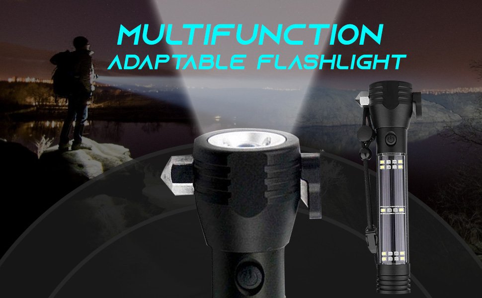 Bletilla7ModeRechargeableAluminiumSolarLEDTorchLightPowerLongDistancewithTorchFl