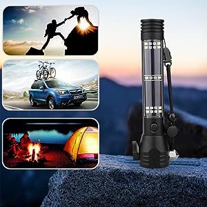 Bletilla7ModeRechargeableAluminiumSolarLEDTorchLightPowerLongDistancewithTorchFl