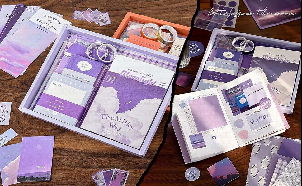 Buransh-348pcs-Journal-Supplies-Kit-Vintage-Scrapbook-for-Art-Journaling-Bullet-