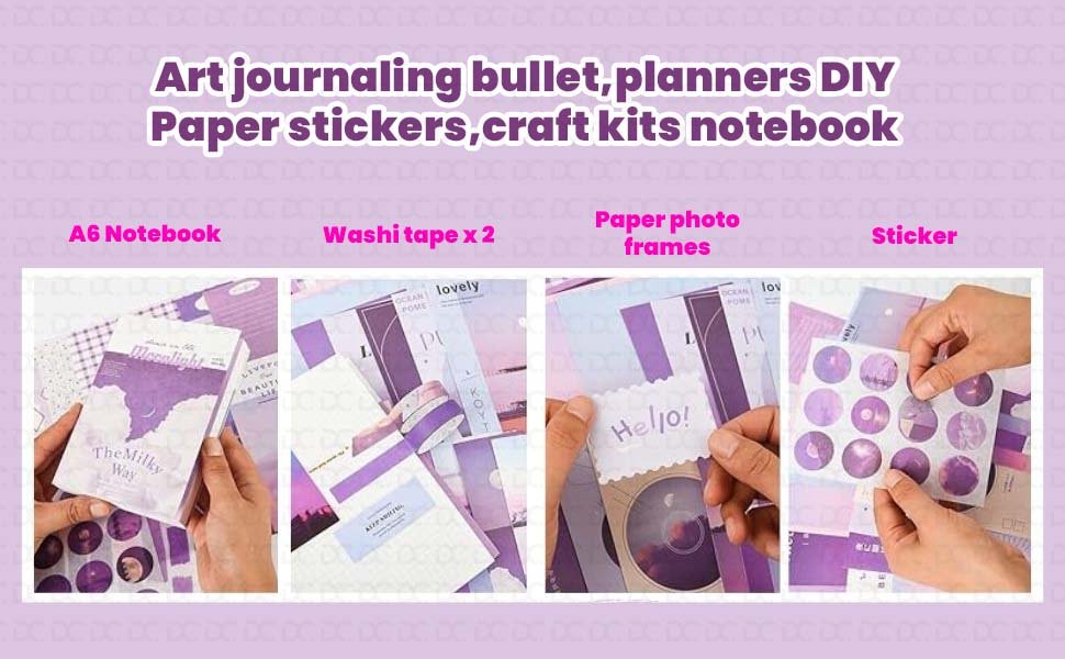 Buransh-348pcs-Journal-Supplies-Kit-Vintage-Scrapbook-for-Art-Journaling-Bullet-