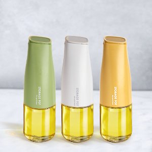 COLBEXGlassOliveOilDispenserOilandVinegarDispenserSetwithSilicaGelPourersWeighte