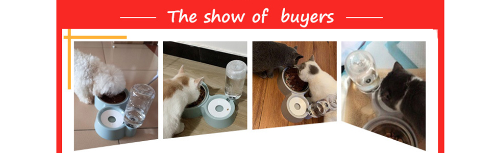 CREDLY2in1BowlWaterandFoodCatFeederwithDetachableStainlessSteelBowlandAutomaticW