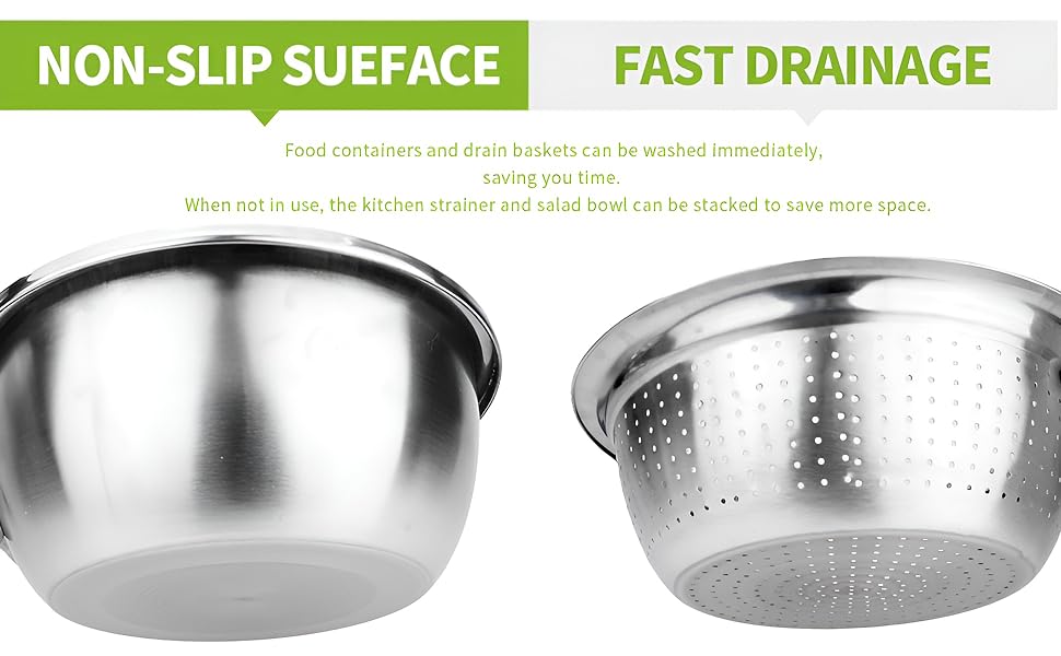 DAYANIDHI3in1StainlessSteelVegetableDrainerStrainerCutterKitchenBasinBowlSetChee