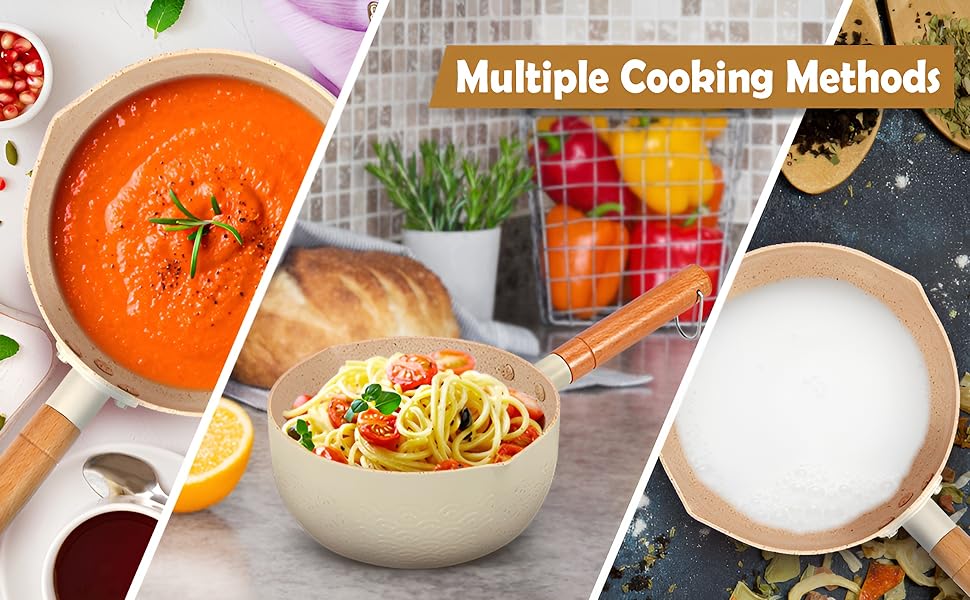 DAYANIDHIMiniNonStickSaucePanTeapanMilkPanwithGlassLidInductionandGasChaiPanFry-