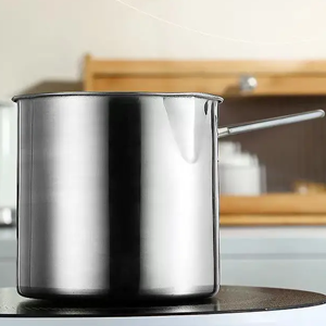 DAYANIDHISmallDeepFryingPotWithStrainerBasket1200mlStainlessSteelPanWithLongHand