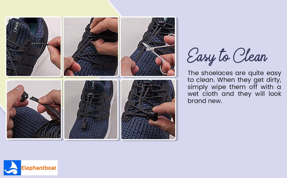 ELEPHANTBOAT-No-Tie-Shoelaces-Elastic-Lock-Shoe-Laces-For-Adult-Sneakers-Fits-Hi