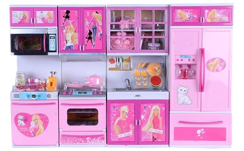 EONWISEDoorDreamHouseKitchenSetLightSoundPlasticPackof1SetPink4DoorDreamHouseKit