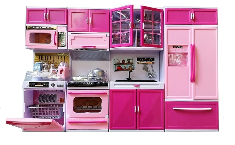 EONWISEDoorDreamHouseKitchenSetLightSoundPlasticPackof1SetPink4DoorDreamHouseKit
