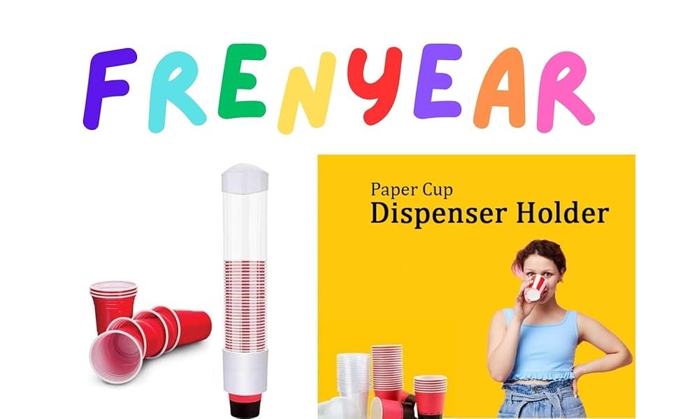 FRENYEAR-Paper-Cup-Dispenser-Holder-Wall-Mounted-Plastic-Drinking-Water-Cup-Disp