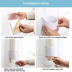 FRENYEAR-Paper-Cup-Dispenser-Holder-Wall-Mounted-Plastic-Drinking-Water-Cup-Disp