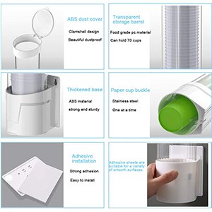 FRENYEAR-Paper-Cup-Dispenser-Holder-Wall-Mounted-Plastic-Drinking-Water-Cup-Disp