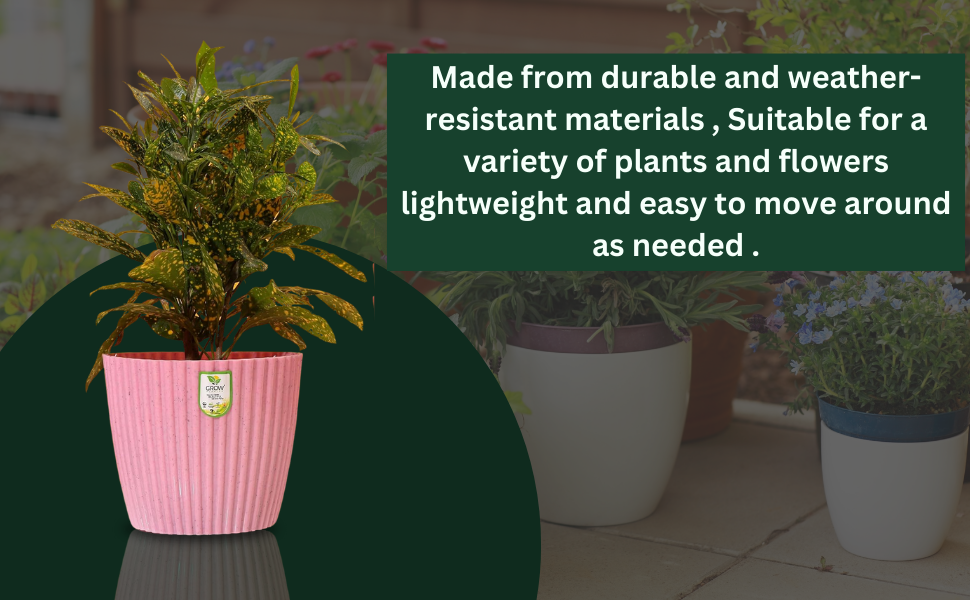Grow-Planter-6-Pack-of-7-Inch-Pink-Plastic-Mega-Flower-Pots-Versatile-Planters-f