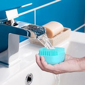 HUDACRUSHBlueBodyScrubberwithSoapDispenserBathBrushBodybrushforBathingSoftBodyEx